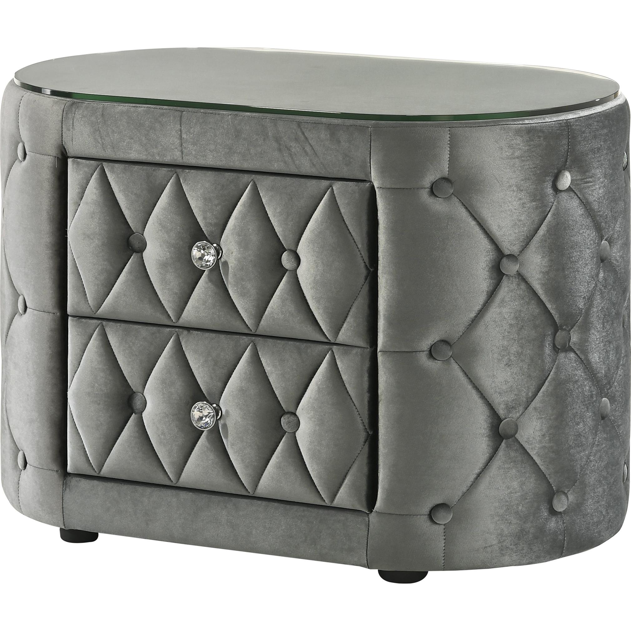 Crown Mark Voltare 5212GY-2 Nightstand - Grey IMAGE 1
